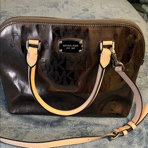 Michael Kors Shiny Brown Crossbody Bag